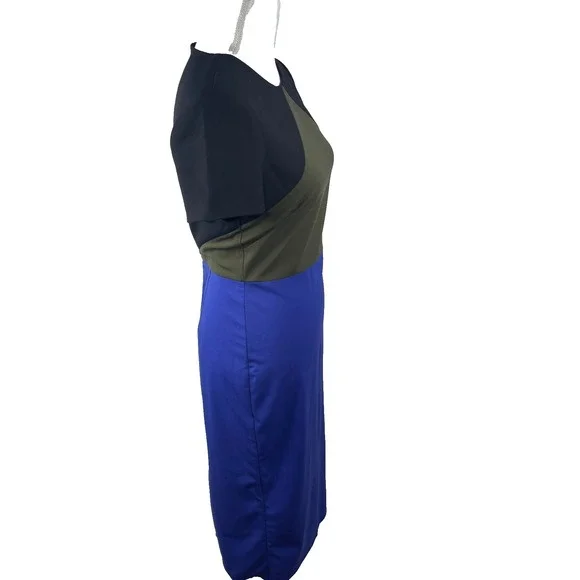 VTG Diane Von Furstenberg‎ Midi Dress Color block Women's Sz 6 Bodycon Career - Picture 3 of 8